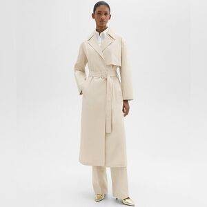 Theory New Wrap Trench Coat in Organic Cotton, size S